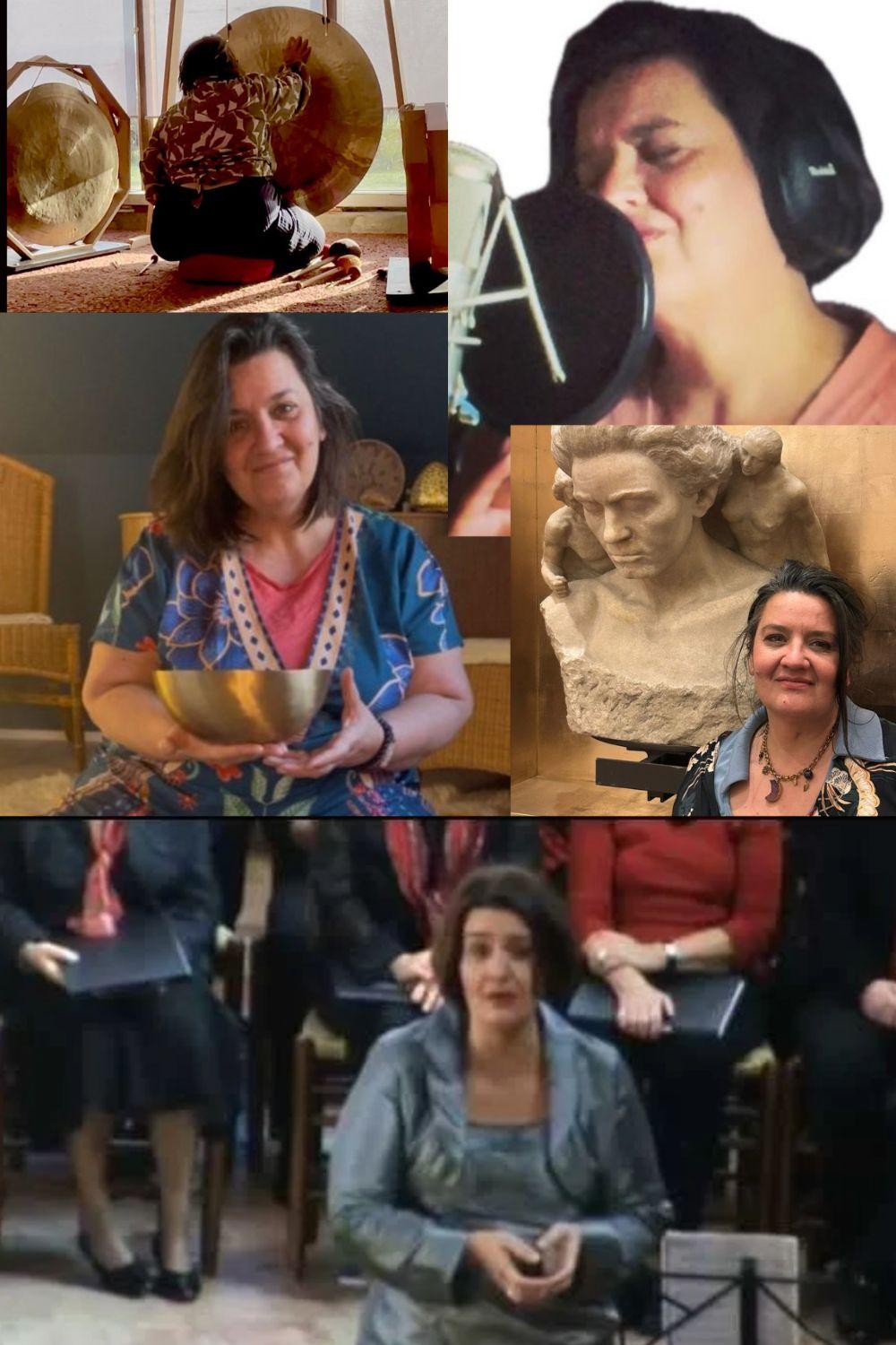 Een collage uit Elisabeths werk met zang, studio-opnamen, klank en groepen